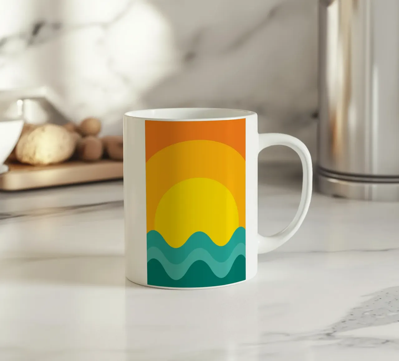 tramonto colore vettoriale tazza in ceramica da Plumpz