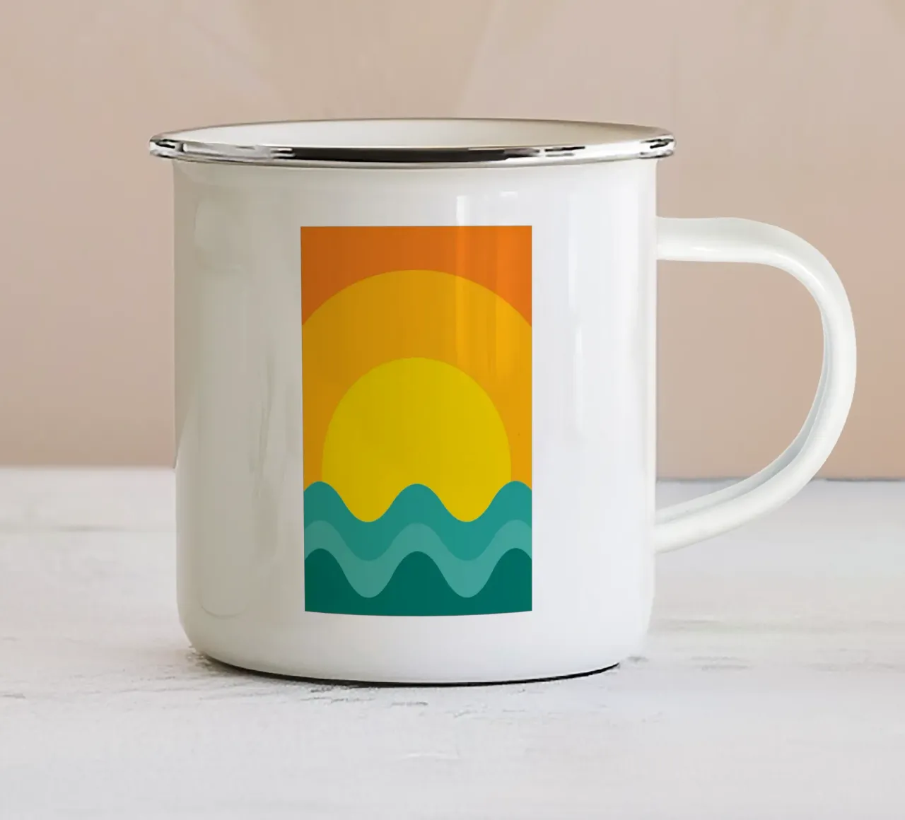 sunset color vector enamel mug by Plumpz