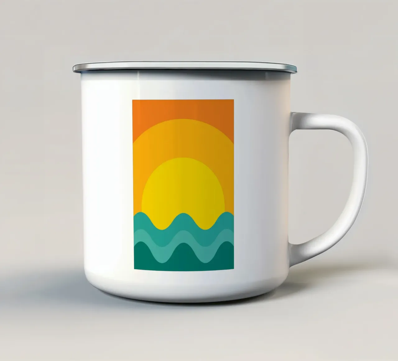 sunset color vector enamel mug by Plumpz