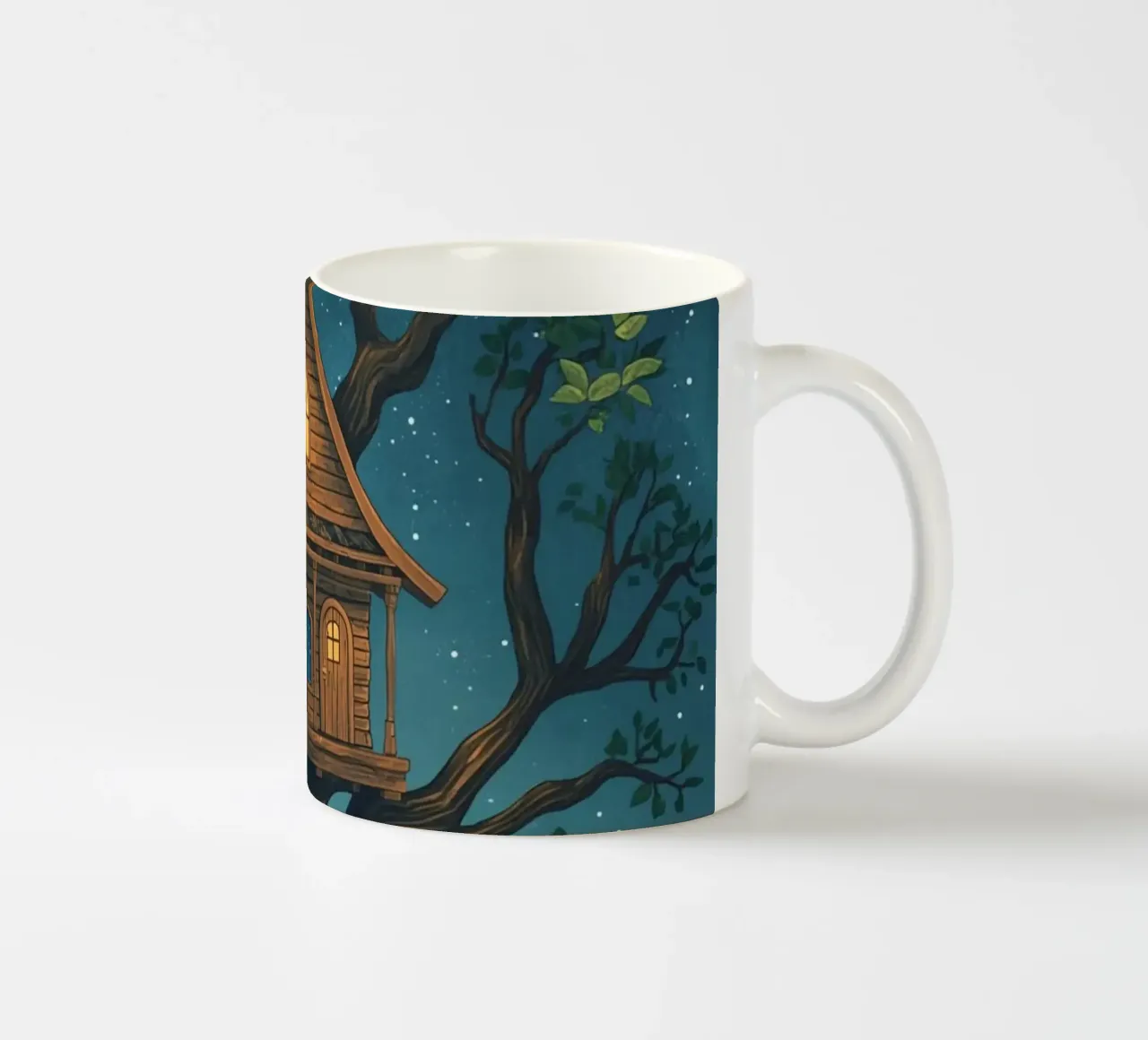 Casa sull'albero di legno di notte tazza in ceramica da DesignDoodle