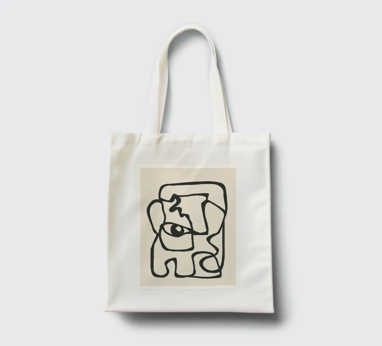 Minimal Abstract Art 1 borsa in juta da Nadjaa