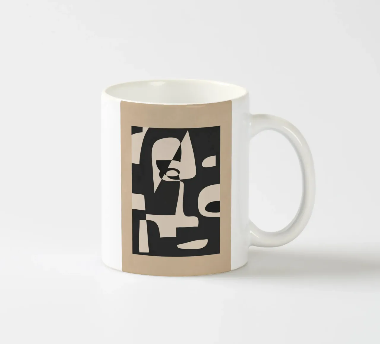 Modern Abstract Minimal Art 1 keramische mok van Nadjaa