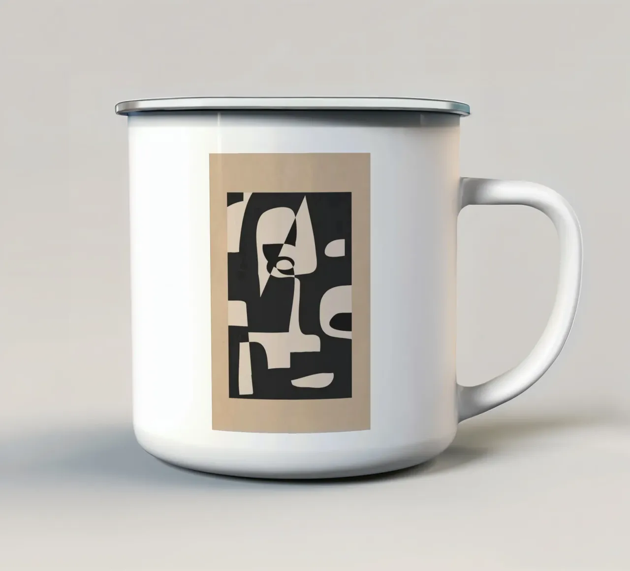 Modern Abstract Minimal Art 1 emaille mok van Nadjaa