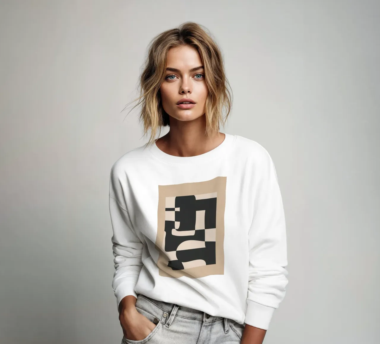 Modern Abstract Minimal Art 3 sweatshirt van Nadjaa