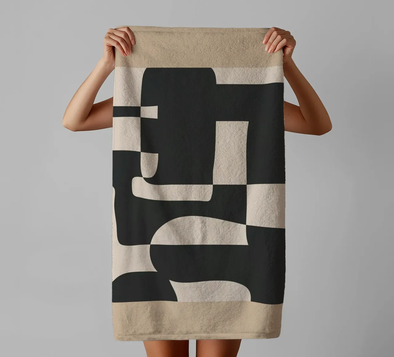 Modern Abstract Minimal Art 3 badhanddoek van Nadjaa
