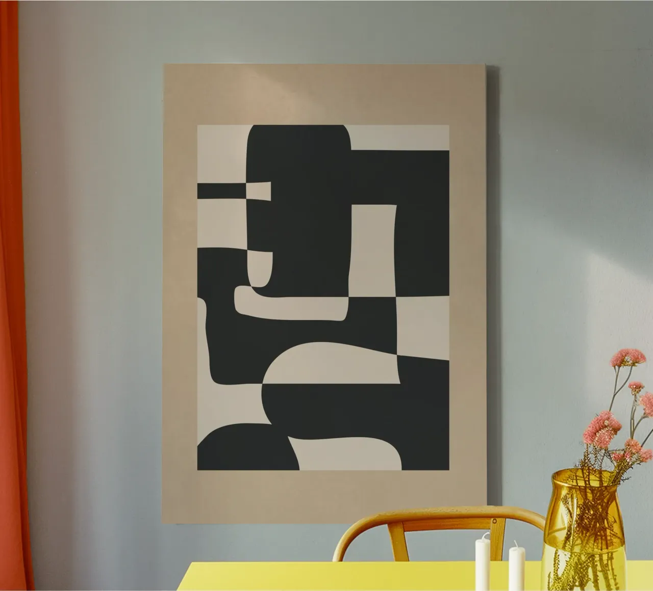 Modern Abstract Minimal Art 3 canvas van Nadjaa