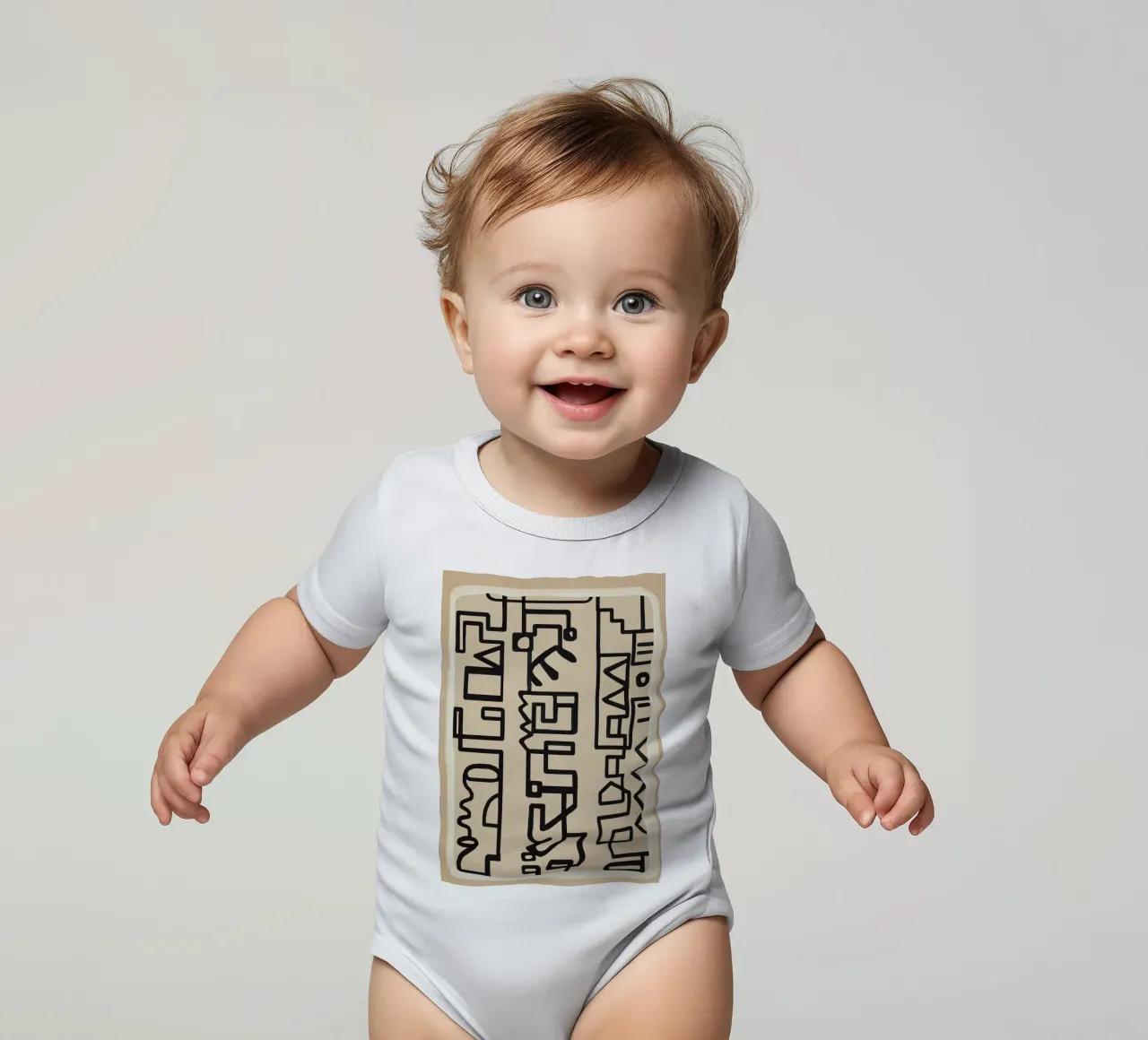 Abstract Line Movement 3 Kurzarm Babybody von Nadjaa