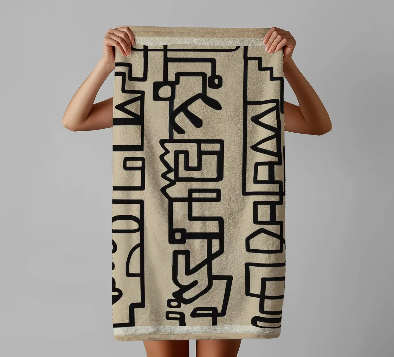 Abstract Line Movement 3 towel by Nadjaa