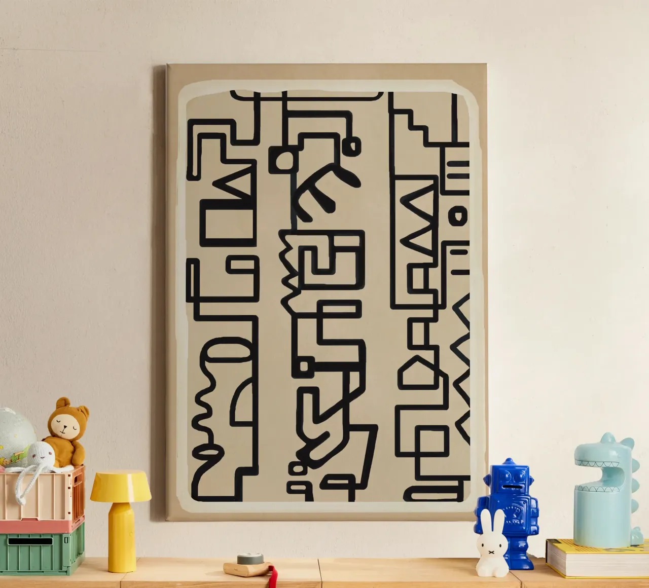 Abstract Line Movement 3 canvas van Nadjaa