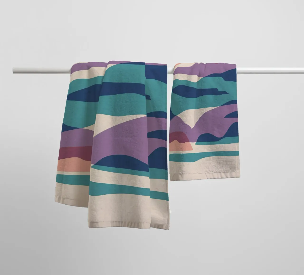 Sunset in the Mountains towel by Kim Hubball Studio