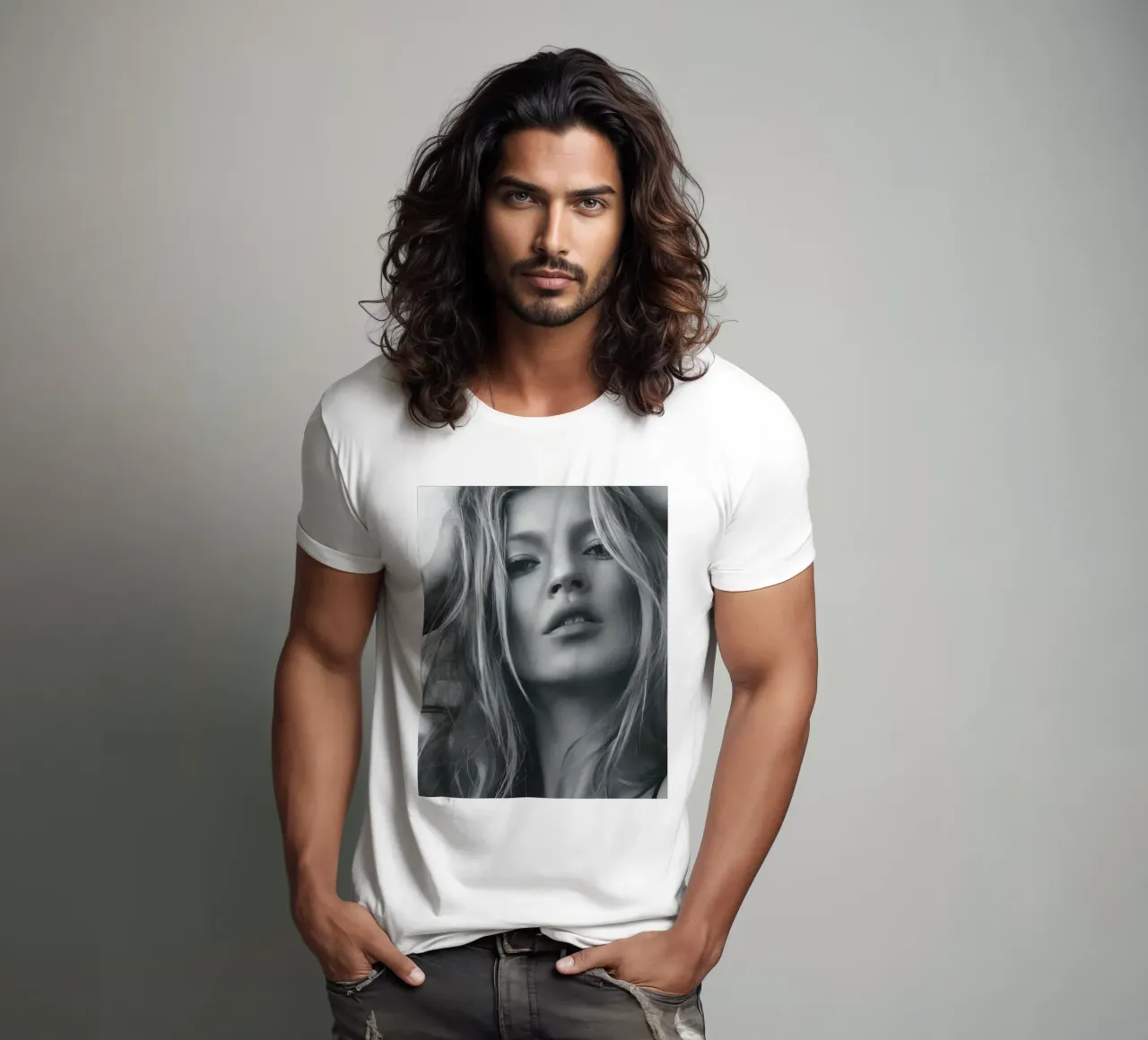Sguardo intenso t-shirt da vintage singer