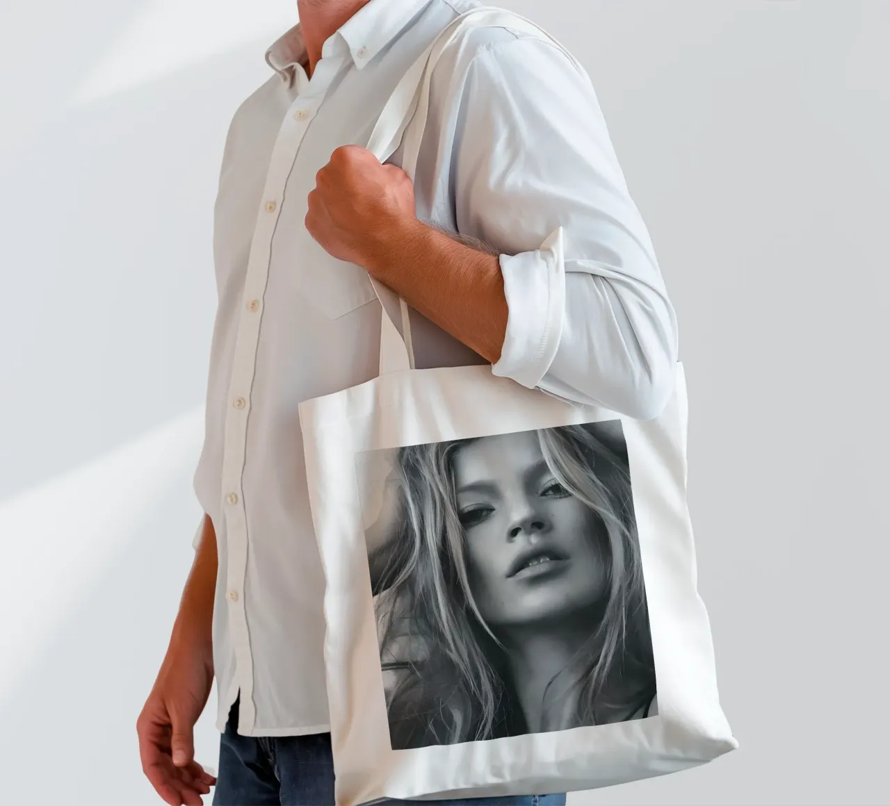 Sguardo intenso borsa in juta da vintage singer