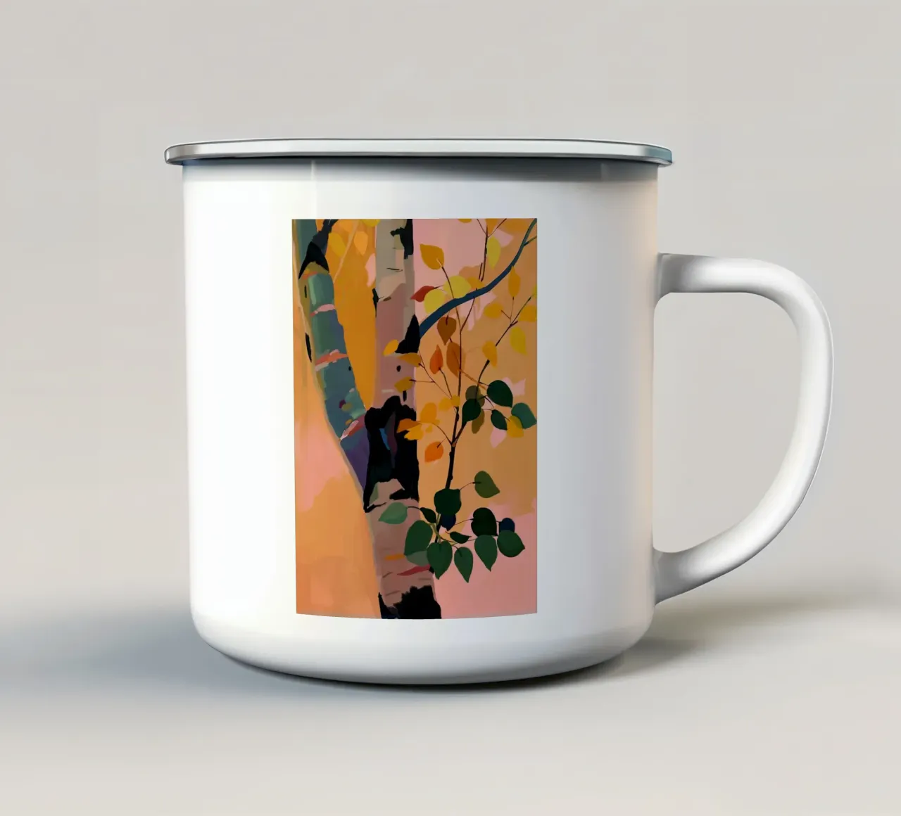Albero di betulla tazza in smalto da dada22