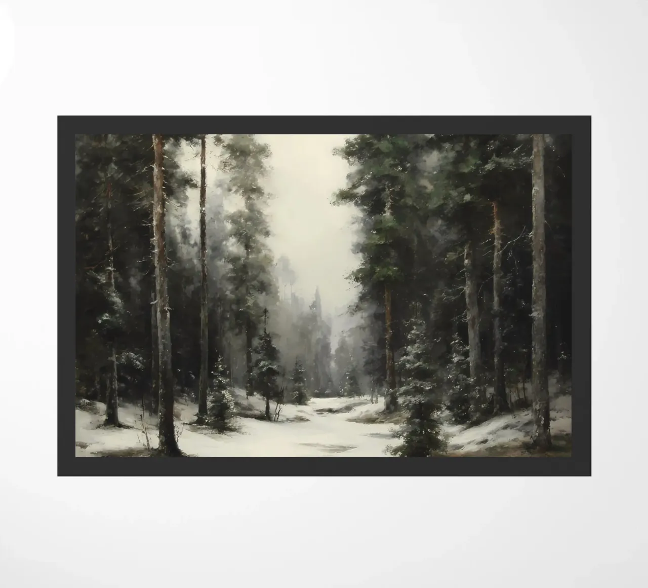 Winter Pine Forest doormat by IamHomeStudio