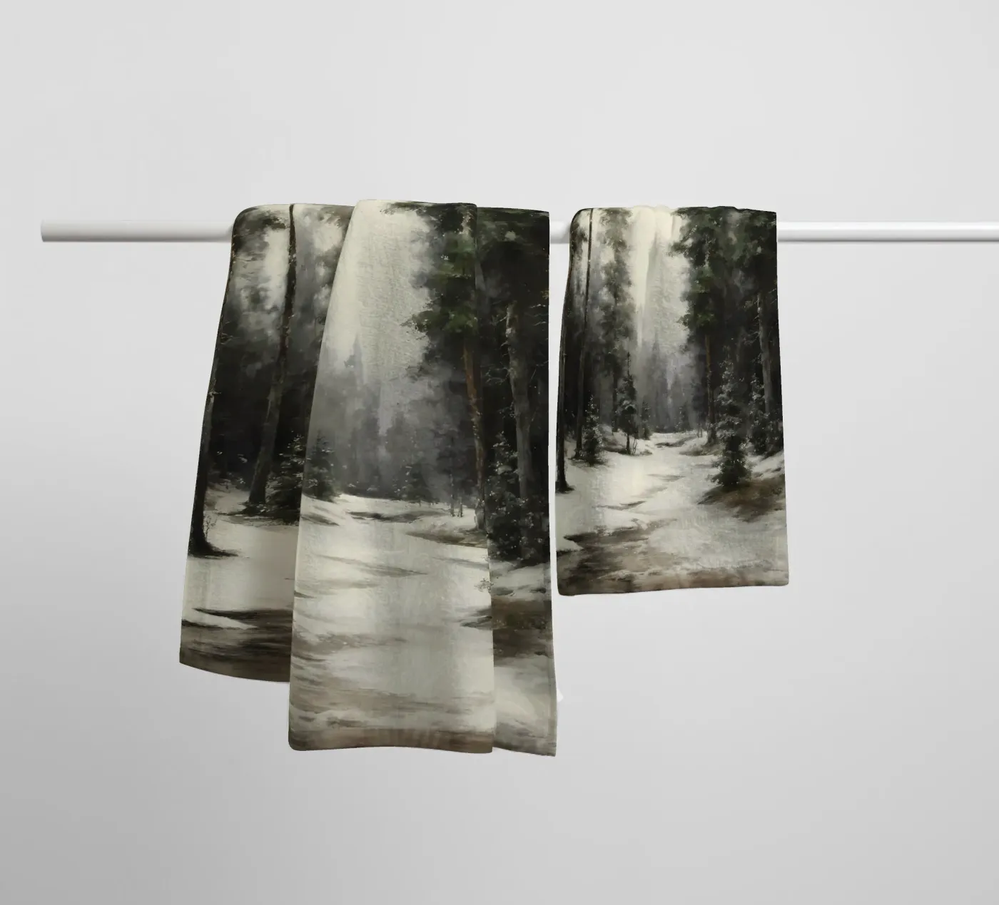 Winter Pine Forest towel by IamHomeStudio