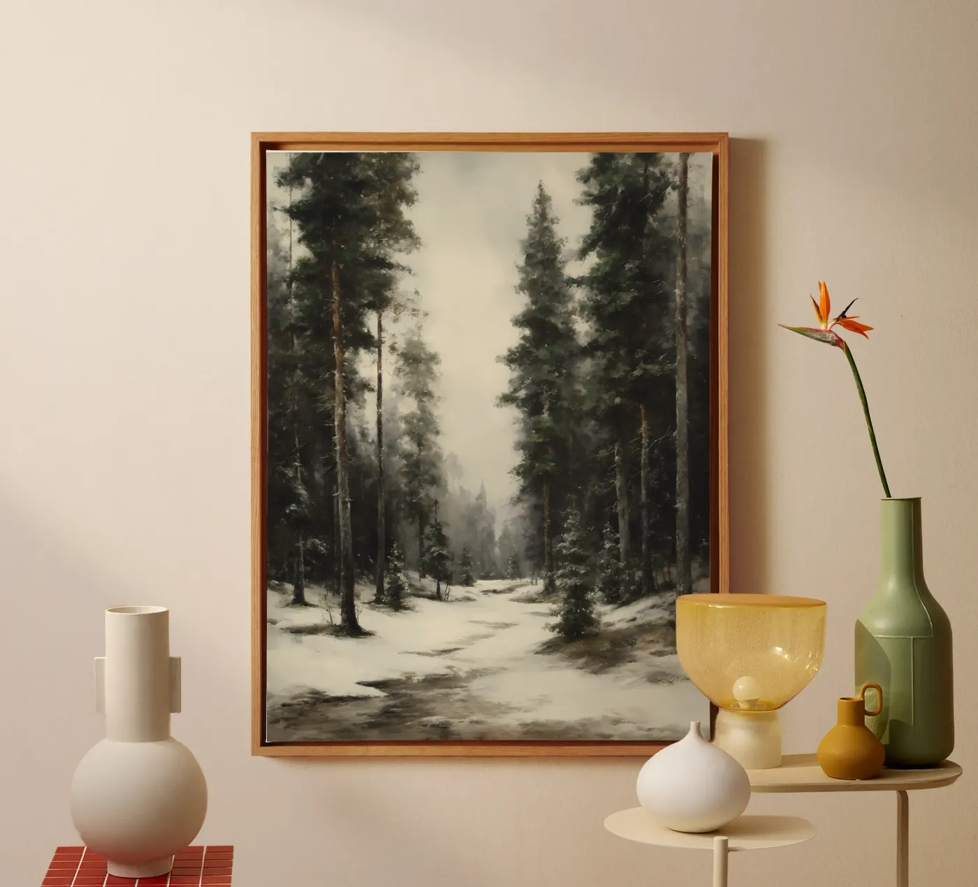 Pineta invernale tela da IamHomeStudio