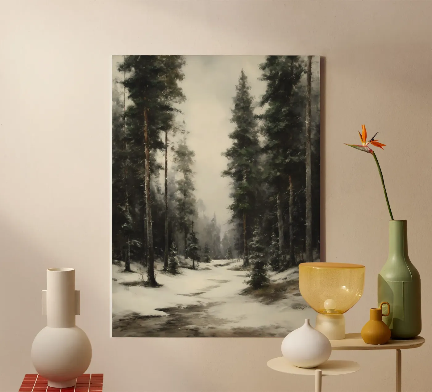 Pineta invernale tela da IamHomeStudio