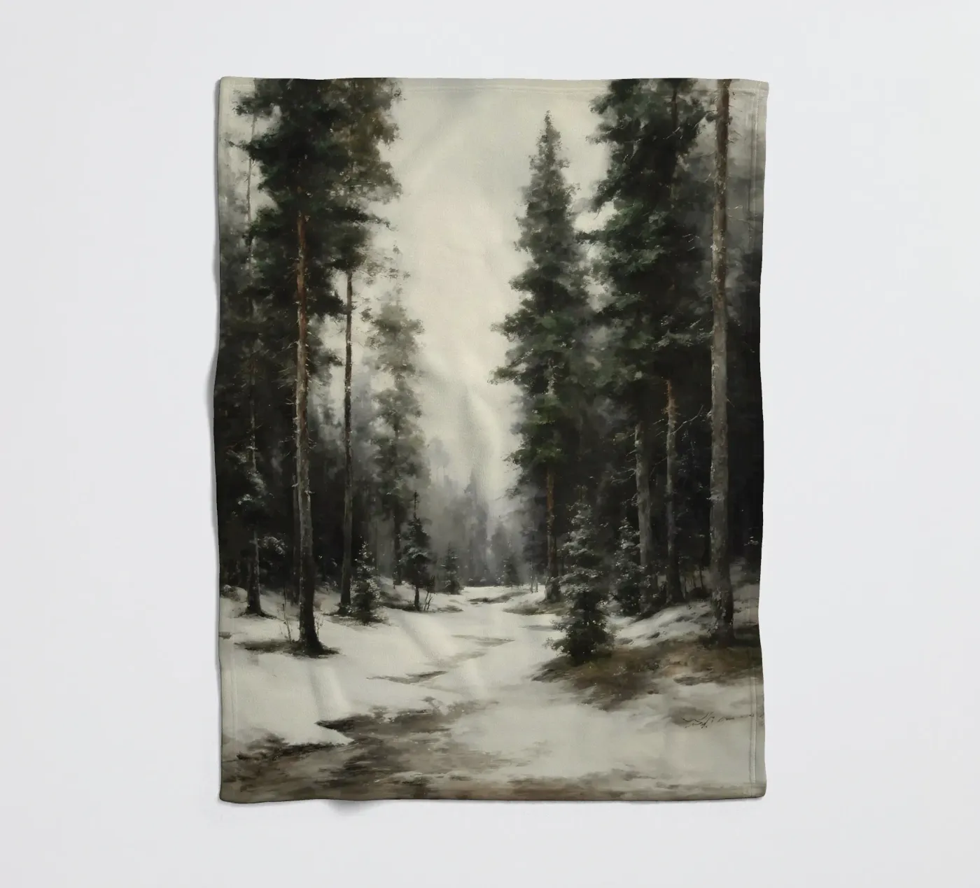 Winter Pine Forest fleecedeken van IamHomeStudio