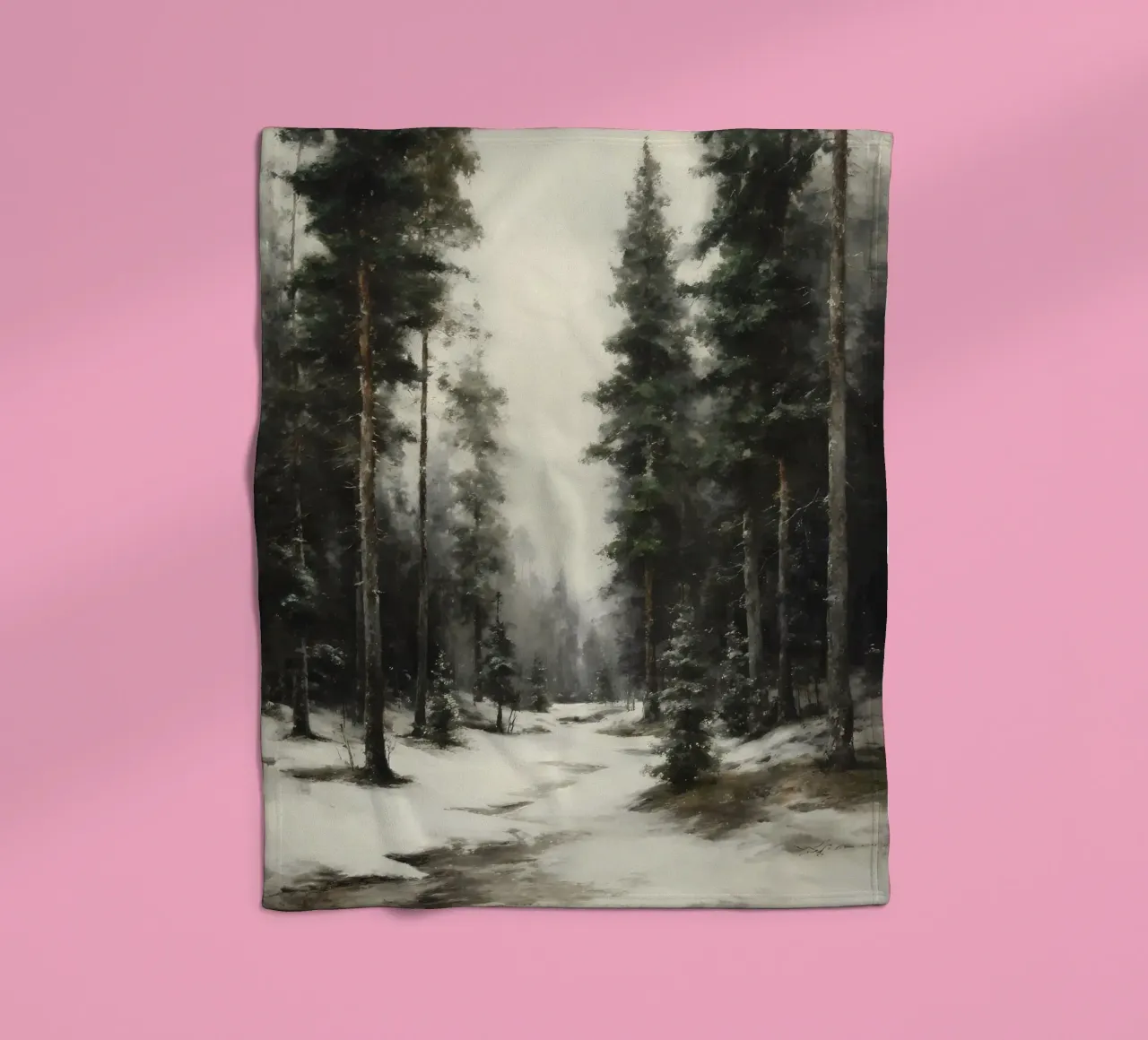 Winter Pine Forest Fleecedecke von IamHomeStudio