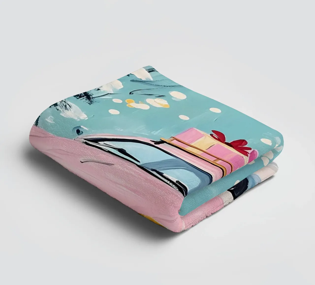 Auto di Natale rosa asciugamano da bagno da IamHomeStudio