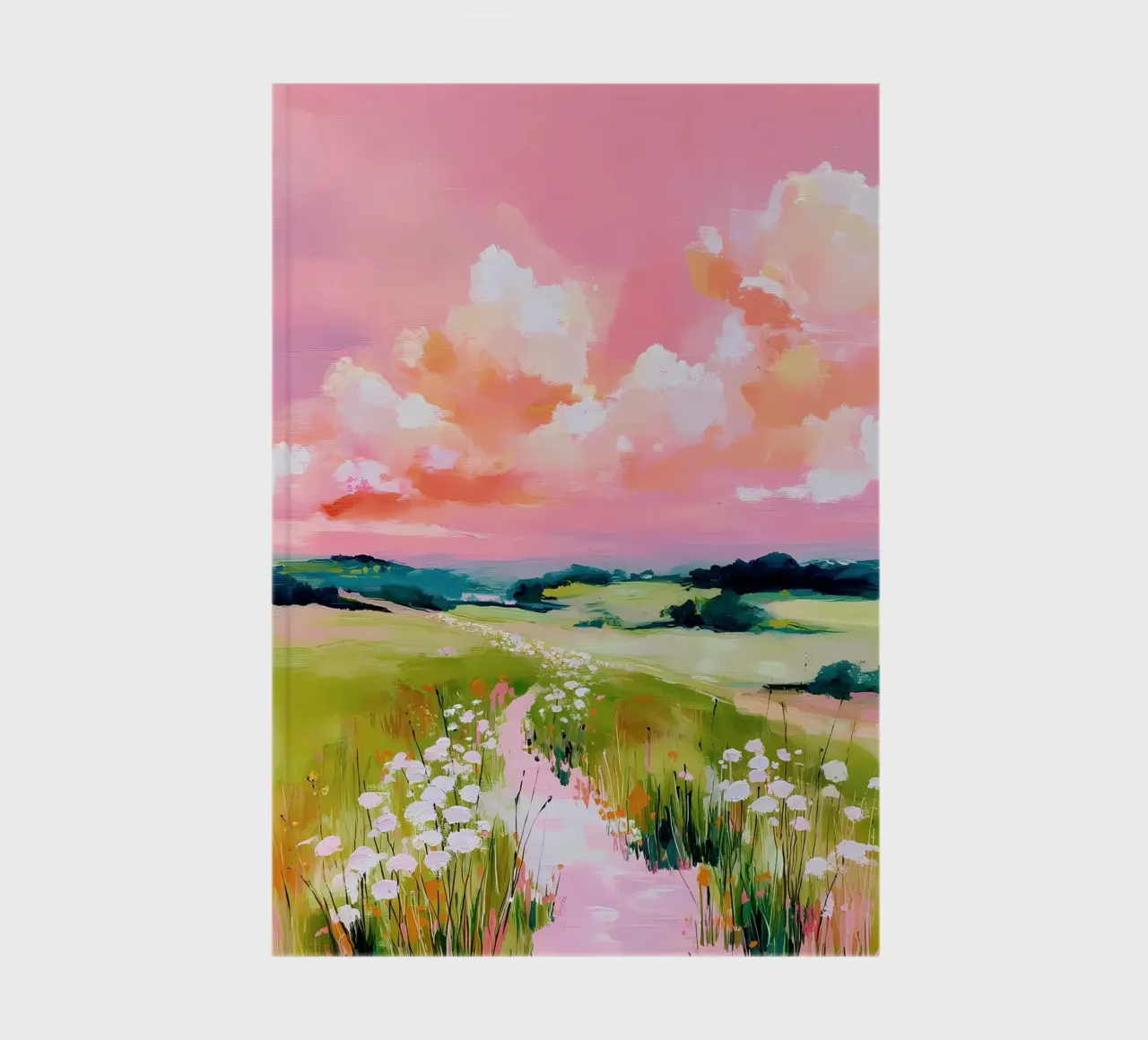 Colorful landscape path notebook by IamHomeStudio