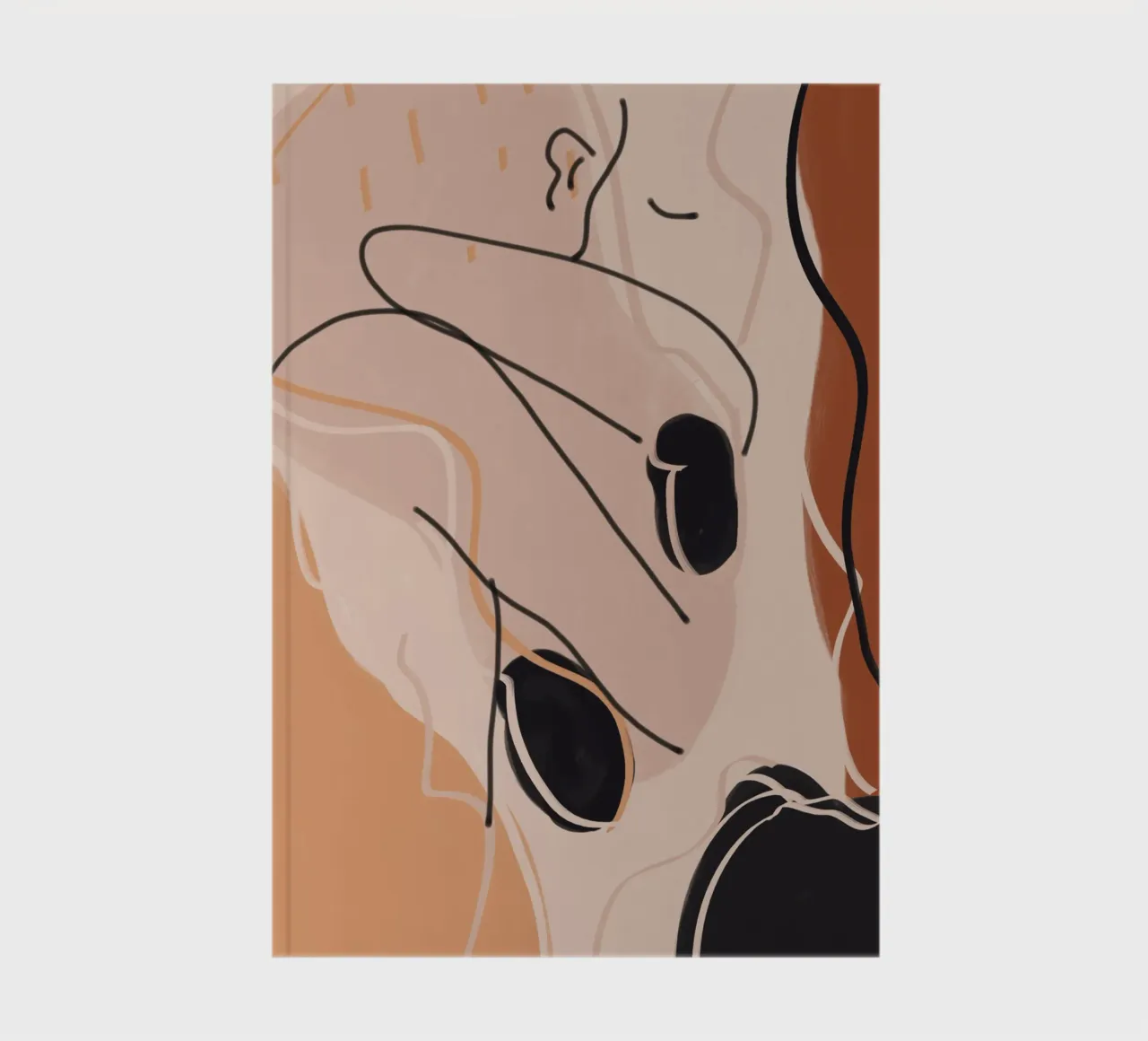 Aardetinten abstract var 4 notitieboek van Little Dean