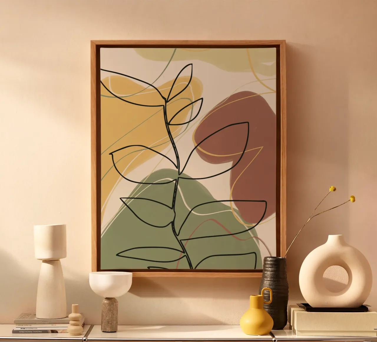 Aardetinten abstract var 6 canvas van Little Dean