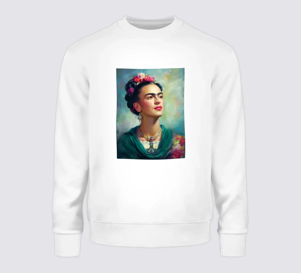 Ritratto floreale di Frida Kahlo felpa da Carinaprint