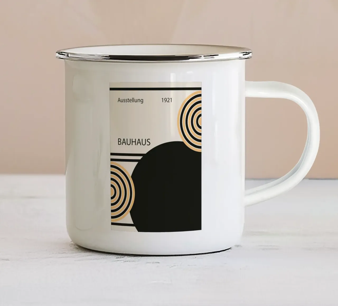 Mostra Bauhaus 1921 tazza in smalto da LaylaOzHome