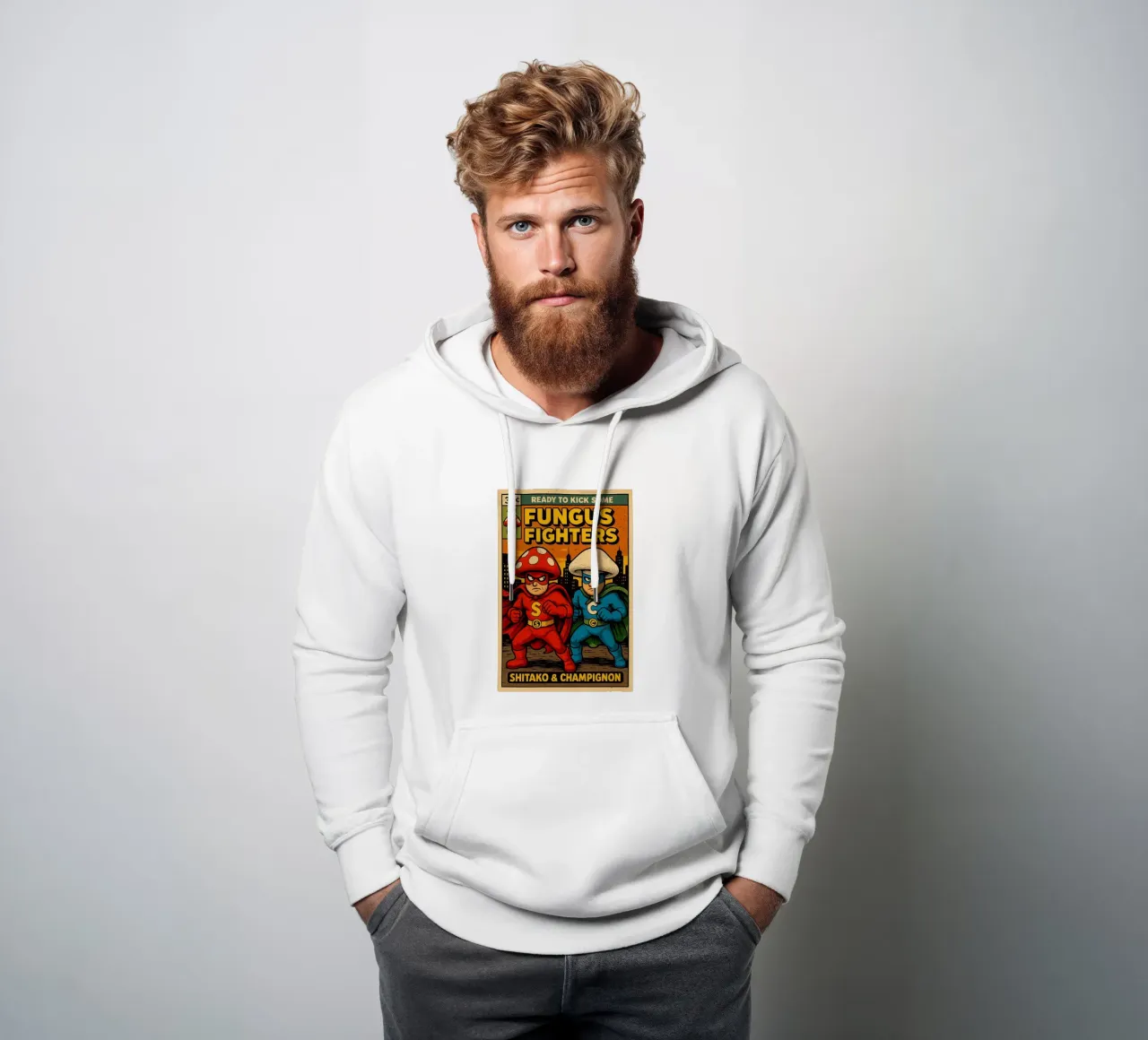 FUNGUS FIGHTERS - Fresh Supes On The Block felpa con cappuccio da Vintage Van Gogh