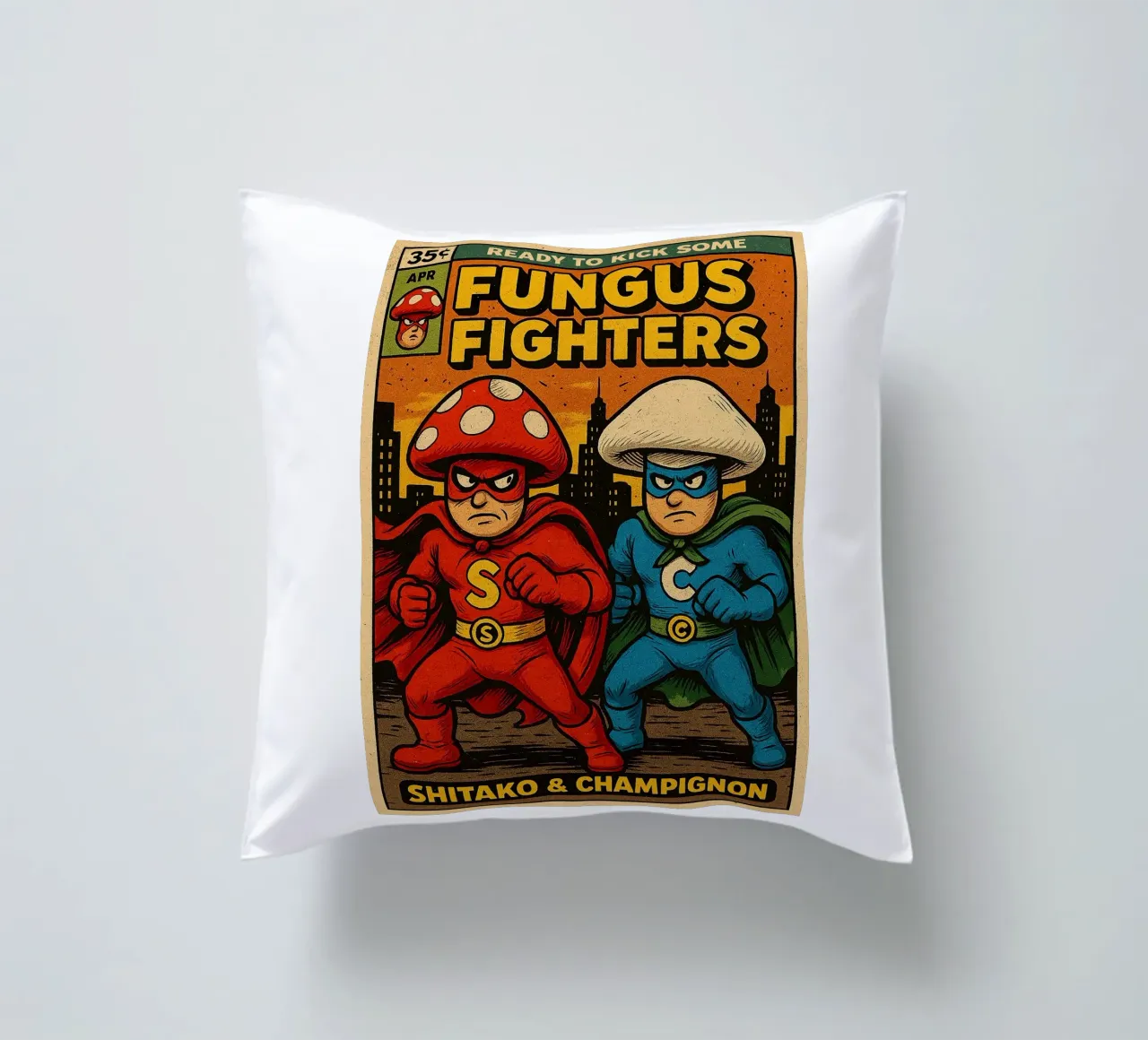 FUNGUS FIGHTERS - Fresh Supes On The Block cuscino da Vintage Van Gogh
