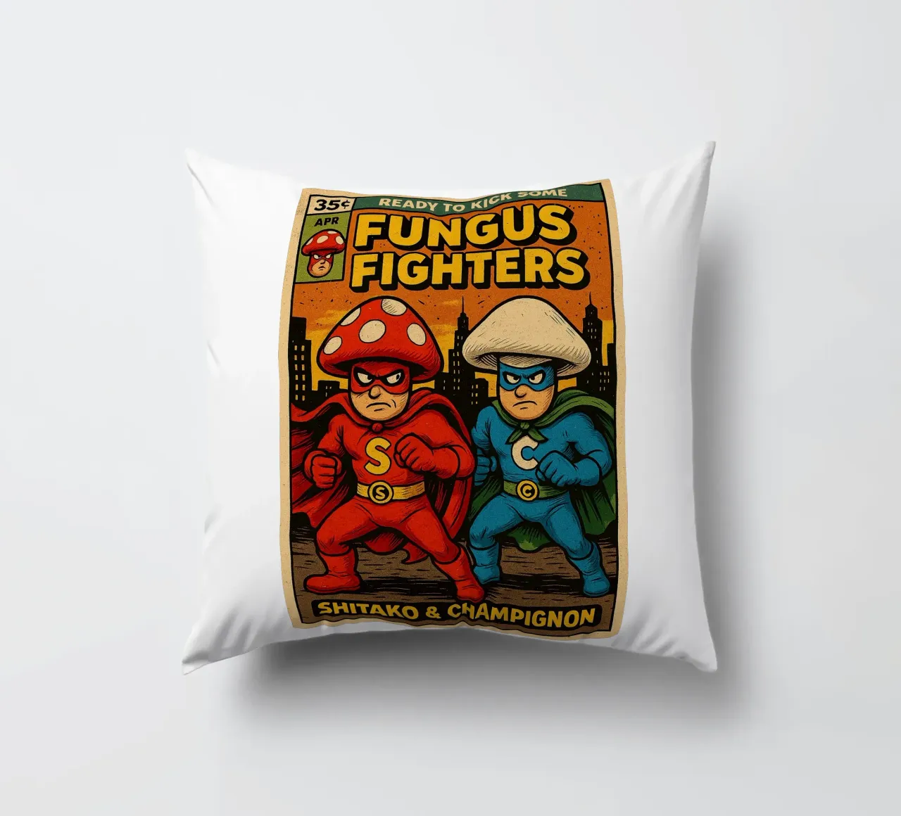 FUNGUS FIGHTERS - Fresh Supes On The Block cuscino da Vintage Van Gogh