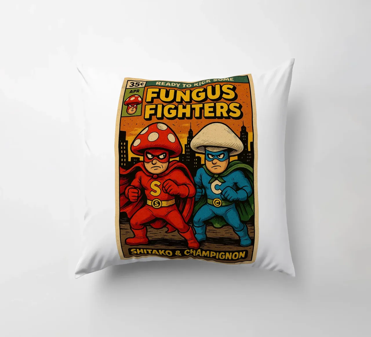 FUNGUS FIGHTERS - Fresh Supes On The Block cuscino da Vintage Van Gogh