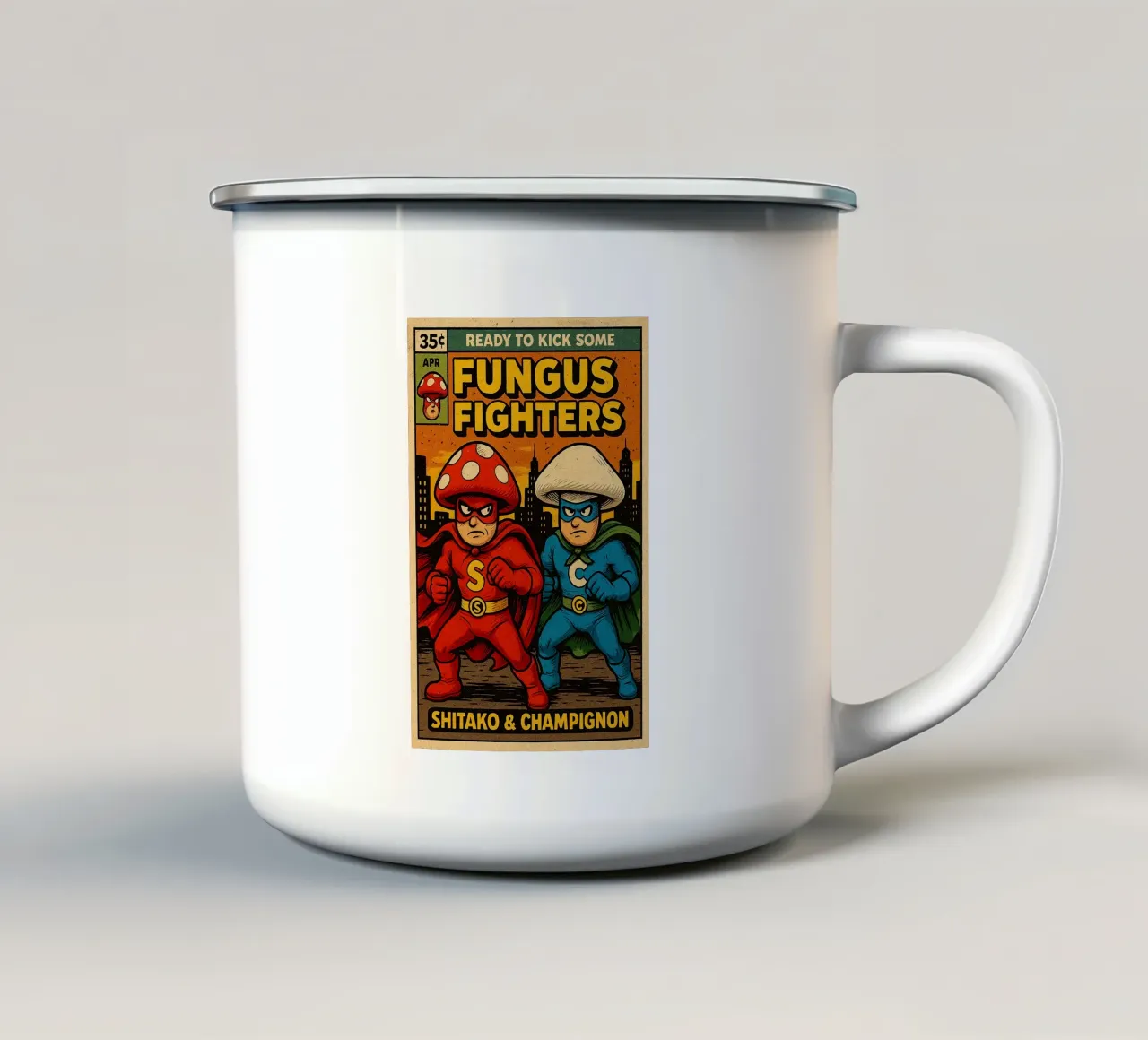 FUNGUS FIGHTERS - Fresh Supes On The Block emaille mok van Vintage Van Gogh