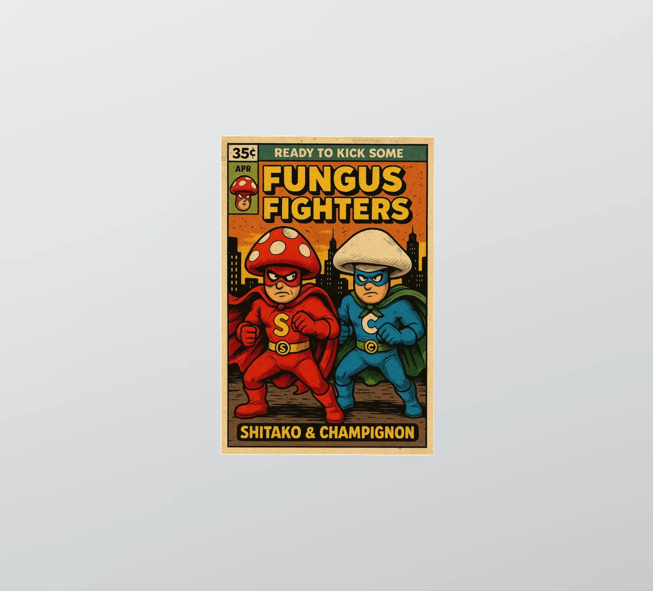 FUNGUS FIGHTERS - Fresh Supes On The Block adesivo da Vintage Van Gogh