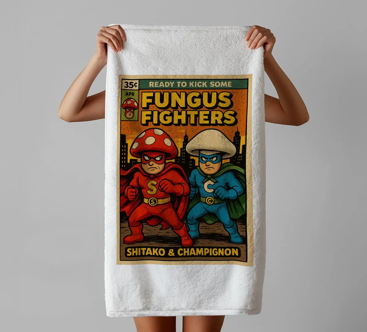 FUNGUS FIGHTERS - Fresh Supes On The Block asciugamano da bagno da Vintage Van Gogh