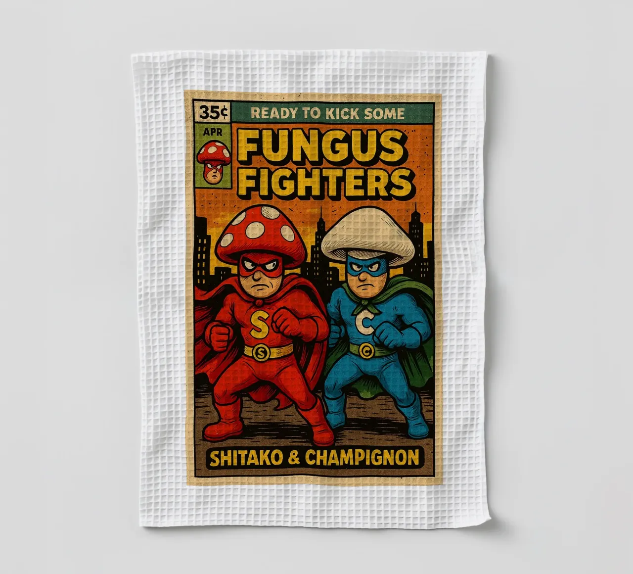 FUNGUS FIGHTERS - Fresh Supes On The Block torchon de Vintage Van Gogh