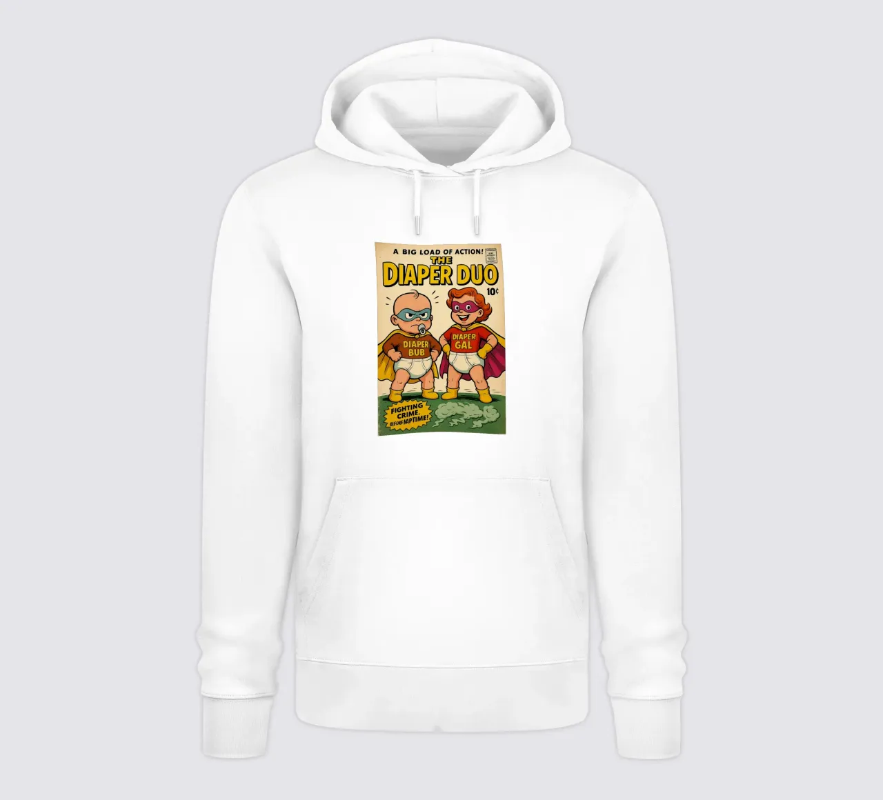 THE DIAPER DUO - Fresh Supes On The Block felpa con cappuccio da Vintage Van Gogh