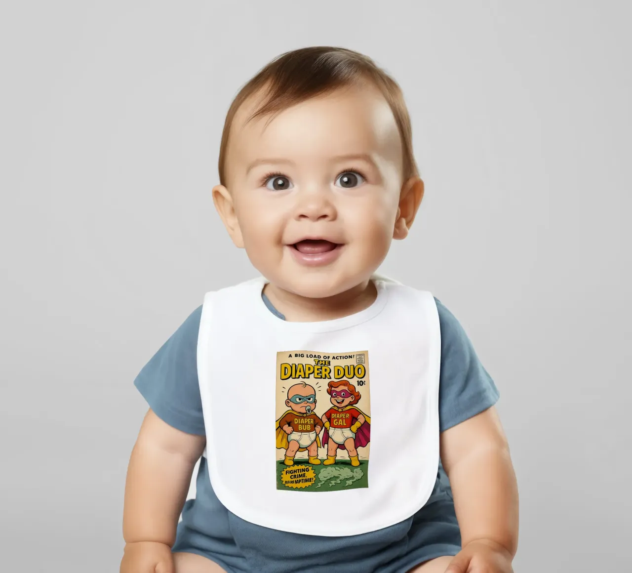 THE DIAPER DUO - Fresh Supes On The Block bavaglino da Vintage Van Gogh