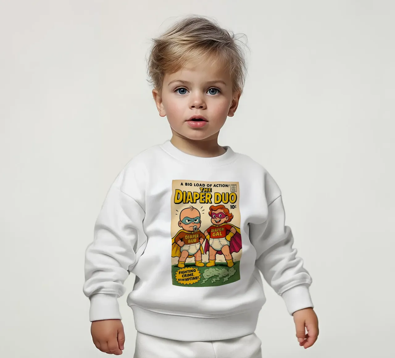 THE DIAPER DUO - Fresh Supes On The Block felpa neonato da Vintage Van Gogh