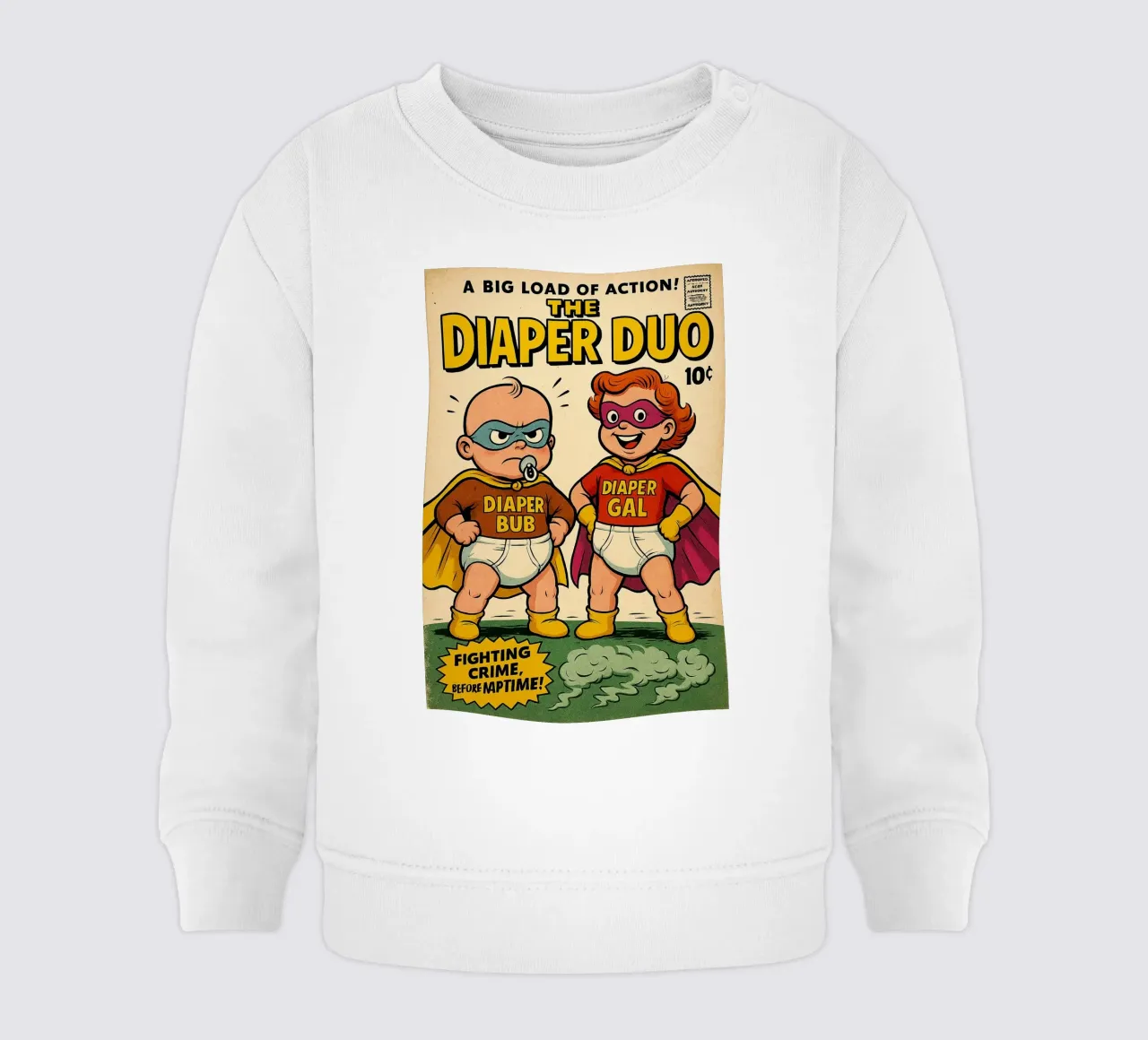 THE DIAPER DUO - Fresh Supes On The Block felpa neonato da Vintage Van Gogh