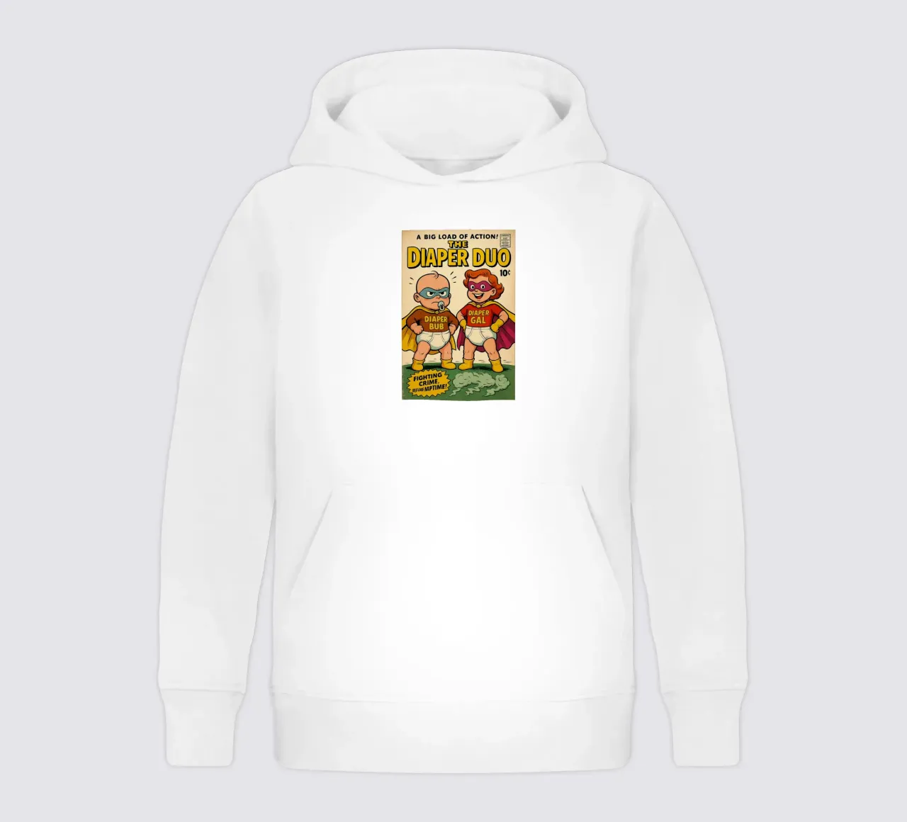 THE DIAPER DUO - Fresh Supes On The Block felpa bambino con cappuccio da Vintage Van Gogh