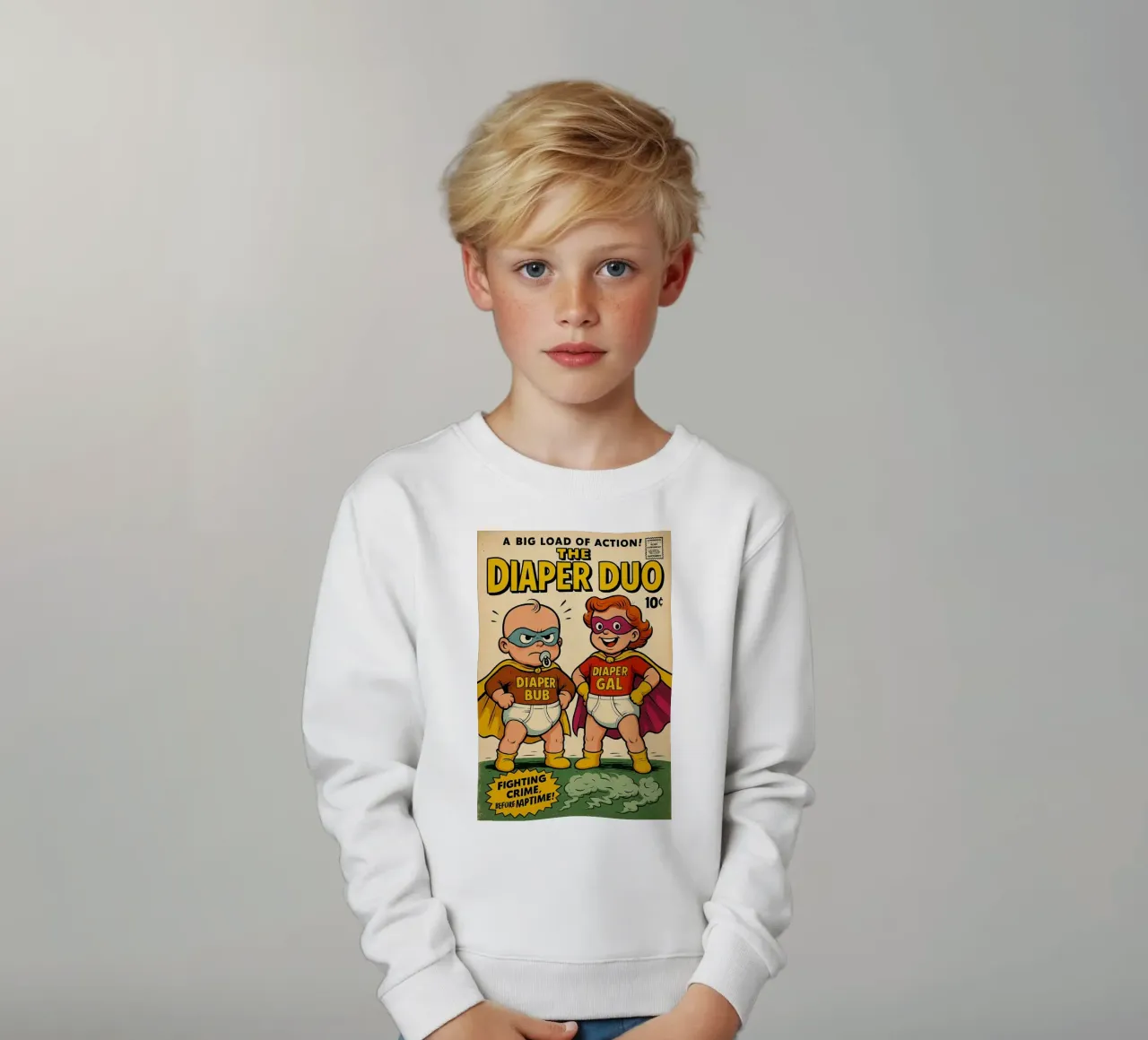 THE DIAPER DUO - Fresh Supes On The Block felpa bambino da Vintage Van Gogh