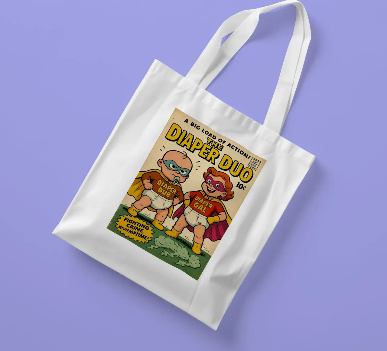 THE DIAPER DUO - Fresh Supes On The Block borsa in juta da Vintage Van Gogh