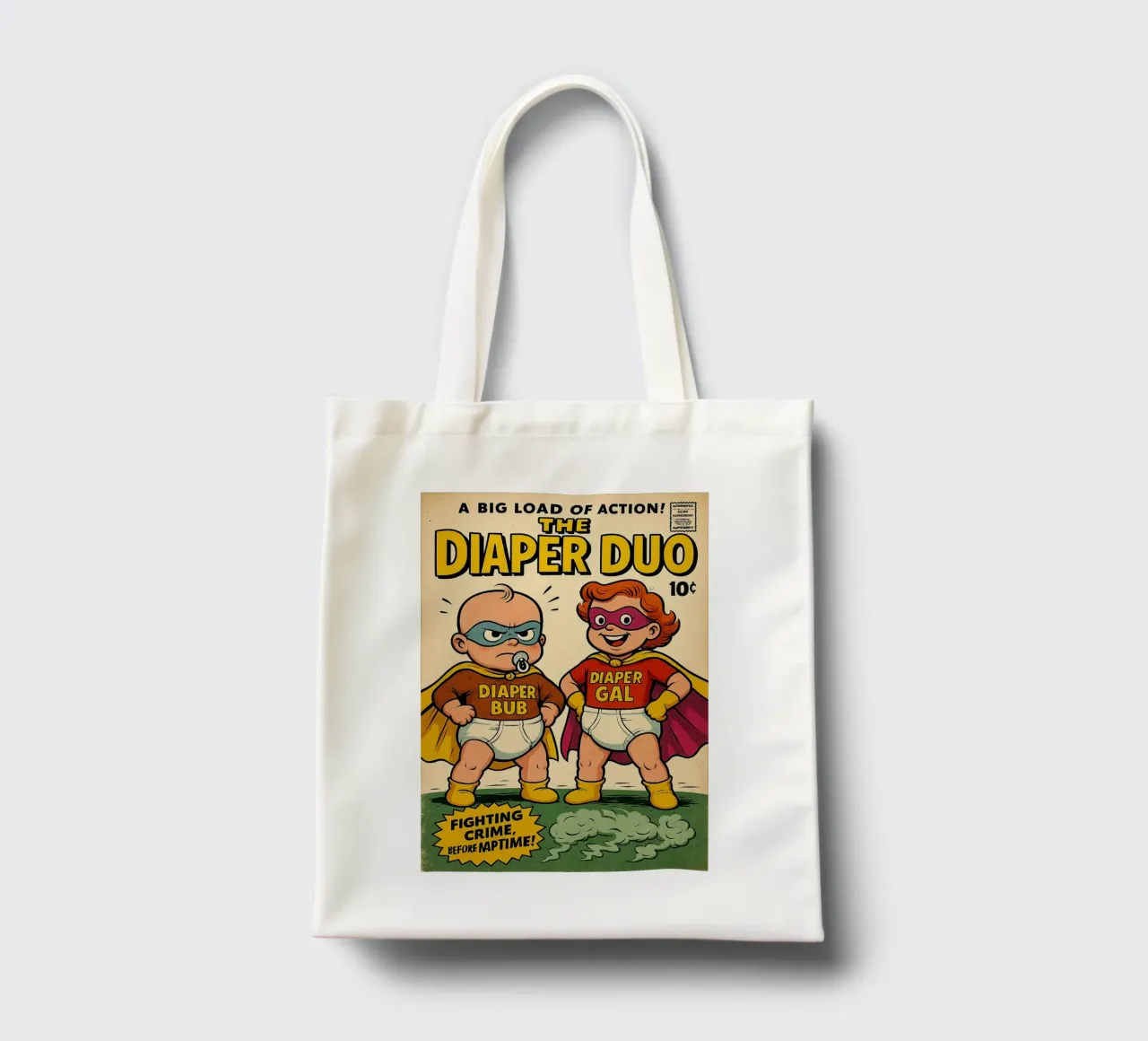 THE DIAPER DUO - Fresh Supes On The Block borsa in juta da Vintage Van Gogh