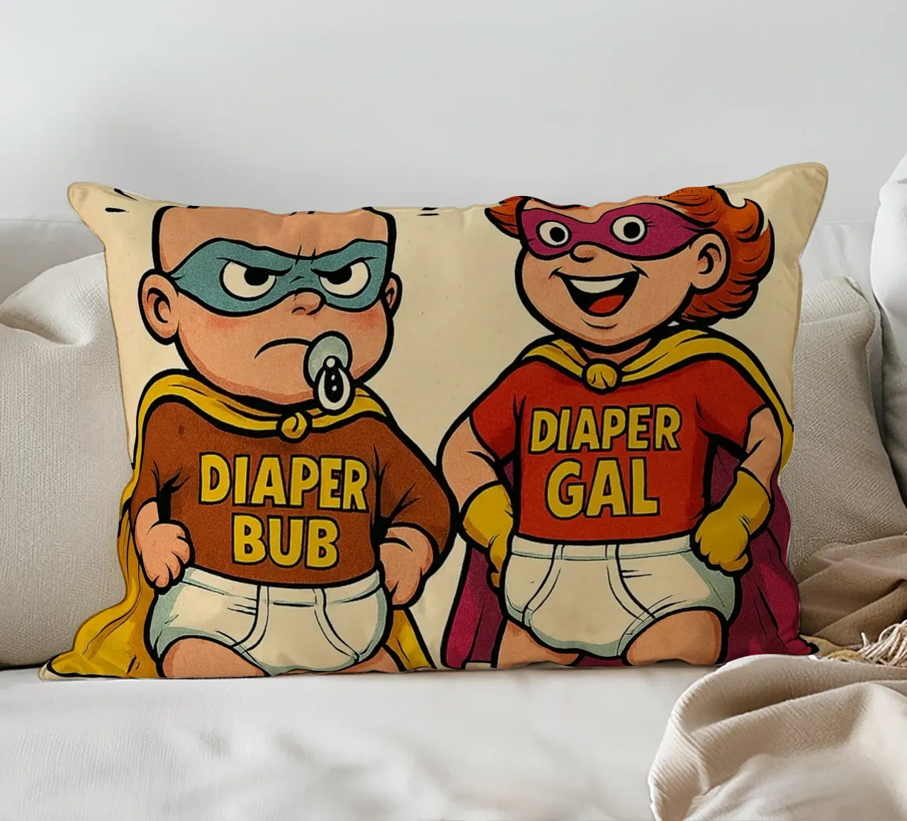 THE DIAPER DUO - Fresh Supes On The Block cuscino da Vintage Van Gogh