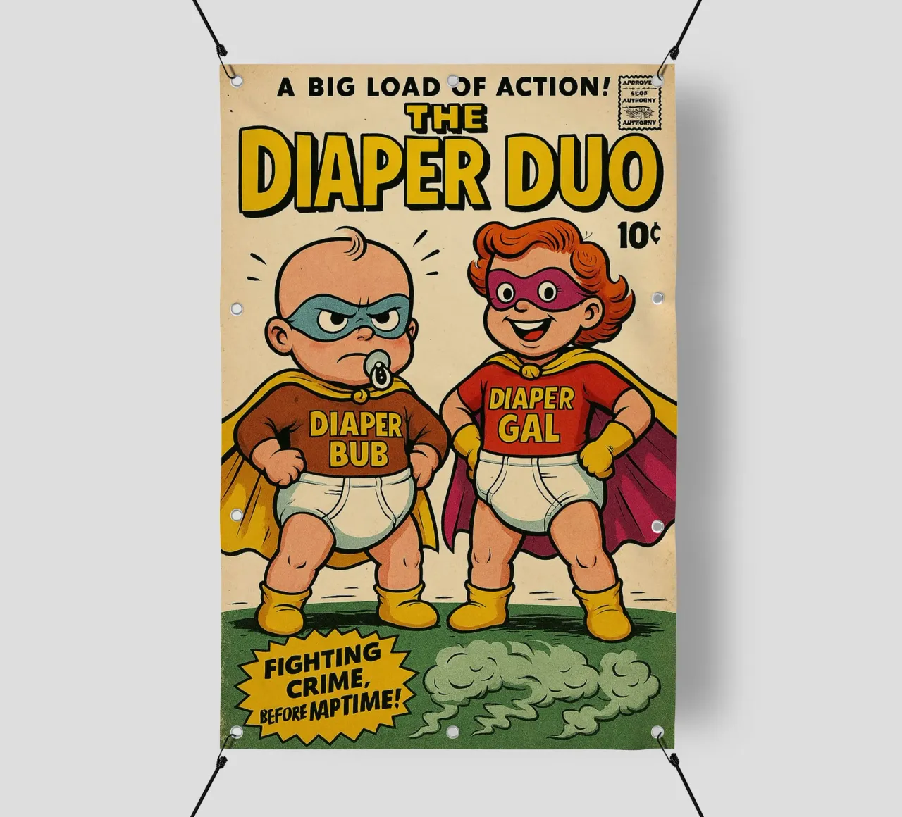 THE DIAPER DUO - Fresh Supes On The Block telo in pvc da Vintage Van Gogh