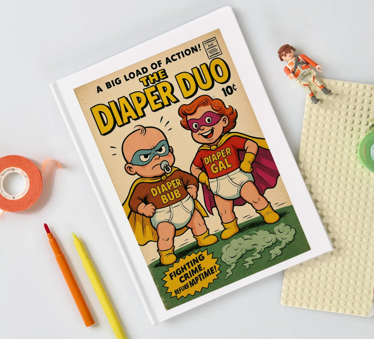THE DIAPER DUO - Fresh Supes On The Block notebook by Vintage Van Gogh