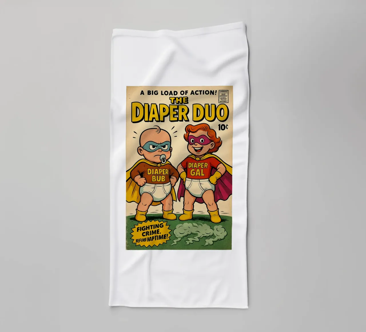 THE DIAPER DUO - Fresh Supes On The Block towel by Vintage Van Gogh