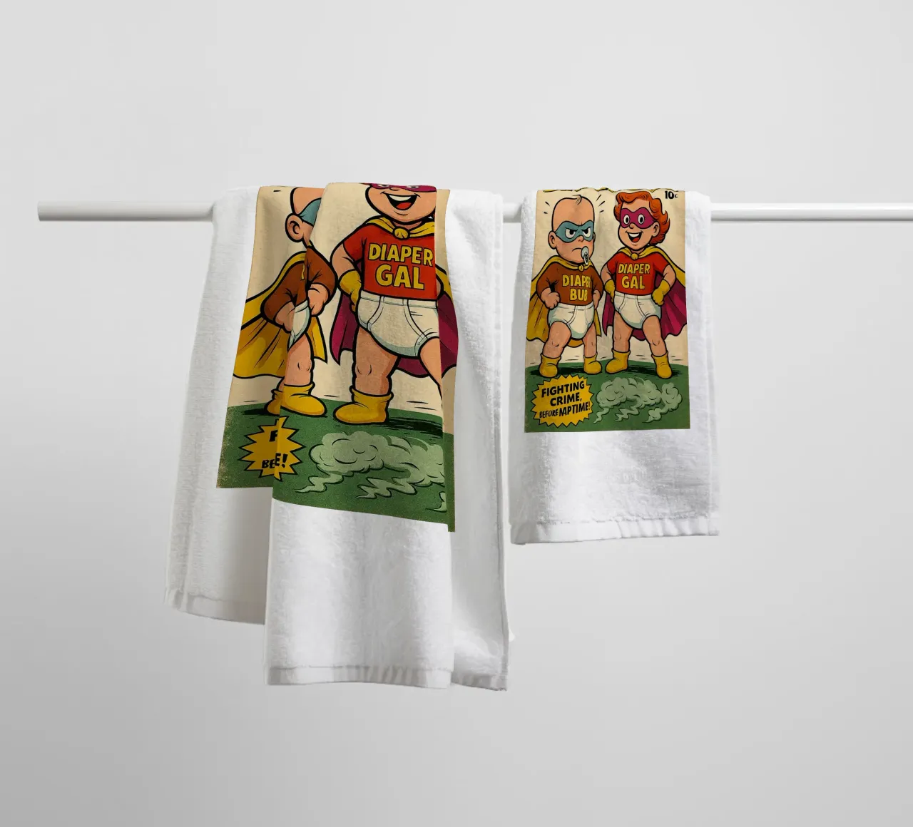 THE DIAPER DUO - Fresh Supes On The Block towel by Vintage Van Gogh